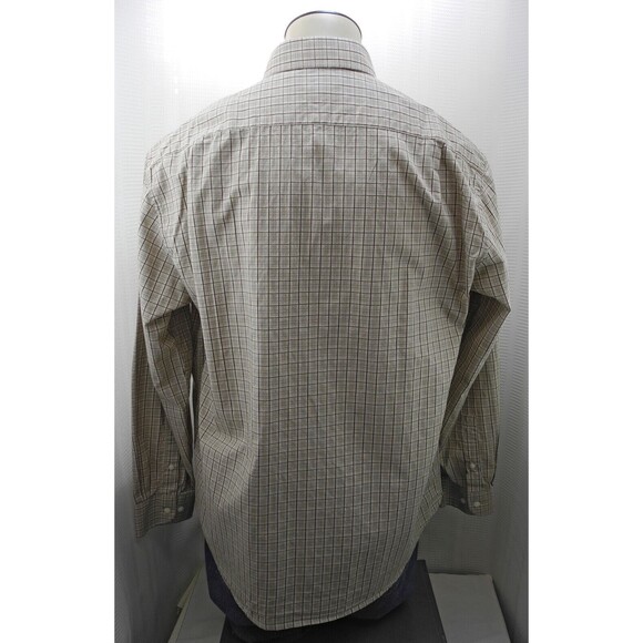 Joseph Abboud Brown Plaid Cotton Long Sleeve Button-Front Shirt - Men's XL - Picture 5 of 7